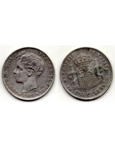 1900 1 Peseta de plata Alfonso XIII