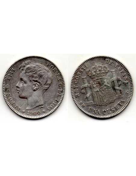 1900 1 Peseta de plata Alfonso XIII