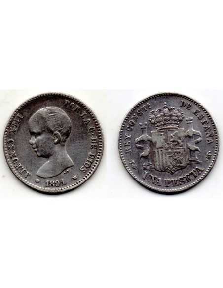 1891 1 Peseta de plata Alfonso XIII