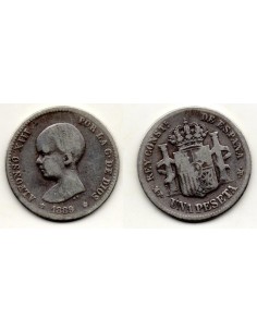 1889 1 Peseta de plata Alfonso XIII