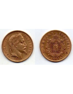 1863 A Francia 20 Francos de oro - Napoleón III