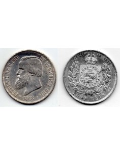 1888 Brasil - 2000 reis Pedro II plata