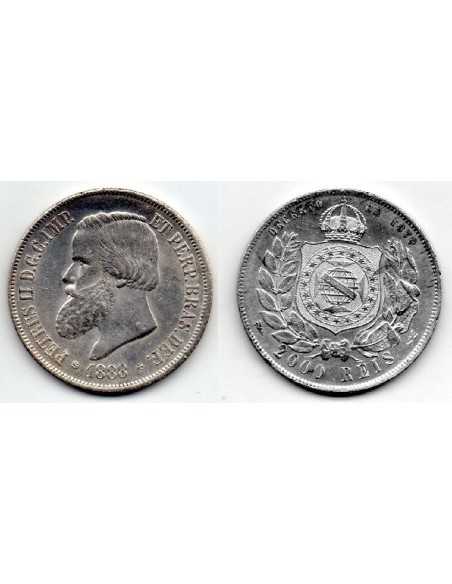 1888 Brasil - 2000 reis Pedro II plata