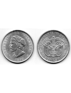 1892 Colombia 50 centavos Descubrimiento America 
