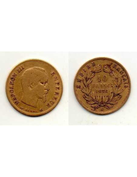 1856 A Francia 10 Francos de oro - Napoleón III