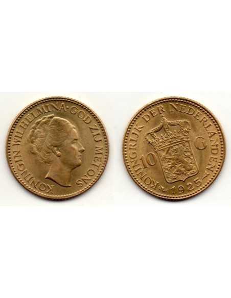 1925 Holanda - 10 Gulden Oro
