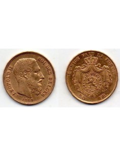 1869 Bélgica - Moneda Conmemorativa 20 Francs - Leopoldo...