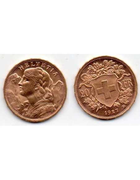 1927 Suiza 20 Francos oro - Vrenelli -