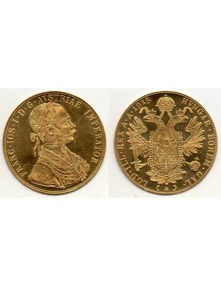 Moneda 4 Ducados Oro Austria 1915
