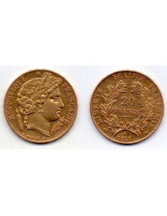 1851 Francia Moneda Conmemorativa 20 Francos Ceres