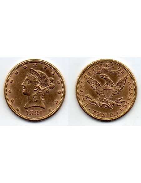 1881EEUU 10 Dolares oro Liberty