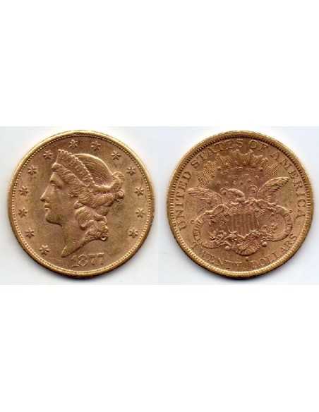 1877 S EEUU 20 Dolares oro Liberty Head-Double Eagle