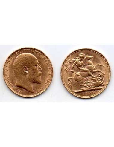 1908 Reino Unido, 1 Soberano oro / Eduardo VII