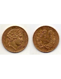 1850 Francia Moneda Conmemorativa 20 Francos Ceres