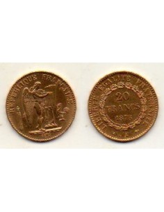 1897 A Francia Moneda Conmemorativa 20 Francos - Angel