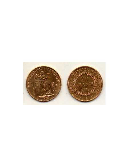 1897 A Francia Moneda Conmemorativa 20 Francos - Angel