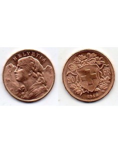 1915 Suiza 20 Francos oro - Vrenelli -