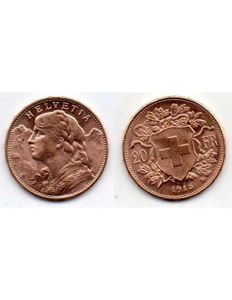 1915 Suiza 20 Francos oro - Vrenelli -