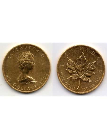1982 Canadá 50 Dolars oro, Onza Maple Leaf