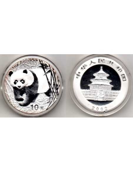 2002 China - 10 yuans de plata - Panda