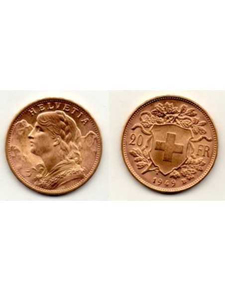 1949 Suiza 20 Francos oro - Vrenelli -