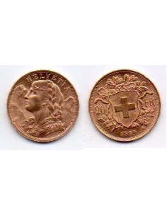 1899 Suiza 20 Francos oro - Vrenelli -