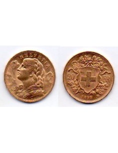 1898 Suiza 20 Francos oro - Vrenelli -