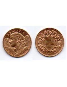 1907 Suiza 20 Francos oro - Vrenelli -