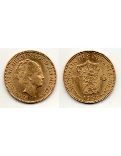 1932 Holanda - 10 Gulden Oro