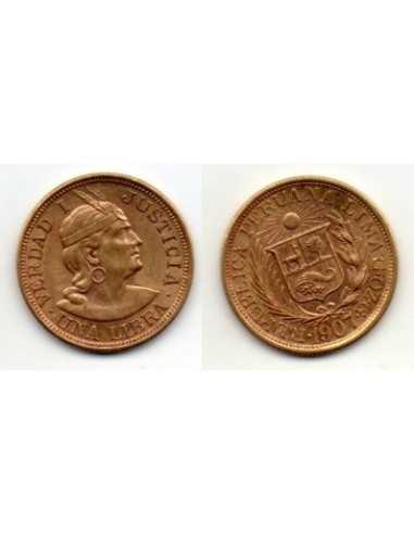 1907 Perú, Moneda Conmemorativa una Libra