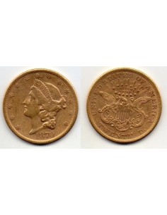 1870 S EEUU 20 Dolares oro Liberty Head-Double Eagle