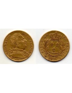 1814 A Francia Moneda Conmemorativa 20 Francos - Luis XVIII