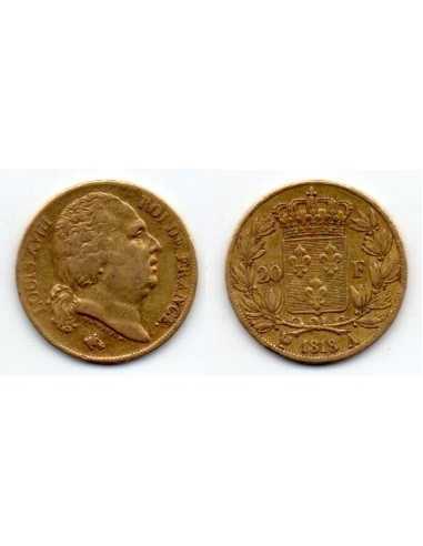 1818 A Francia Moneda Conmemorativa 20 Francos - Luis XVIII
