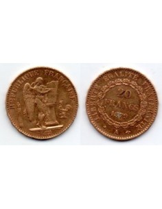 1879 A Francia Moneda Conmemorativa 20 Francos - Angel