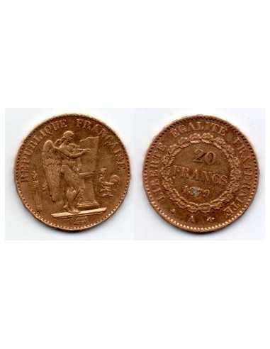 1879 A Francia Moneda Conmemorativa 20 Francos - Angel