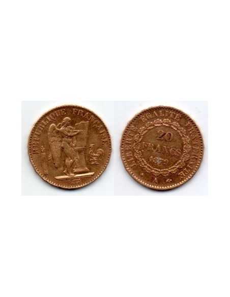1879 A Francia Moneda Conmemorativa 20 Francos - Angel