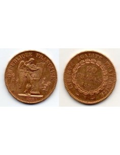 1893 A Francia Moneda Conmemorativa 20 Francos - Angel