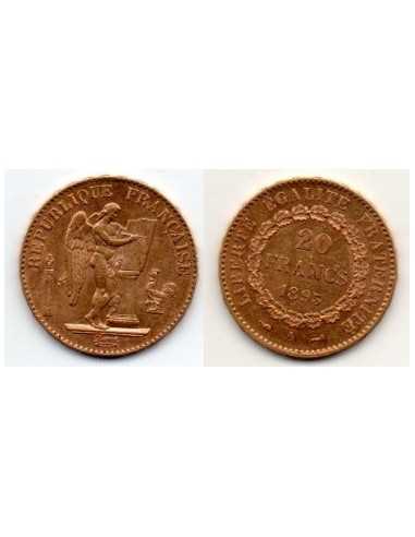 1893 A Francia Moneda Conmemorativa 20 Francos - Angel