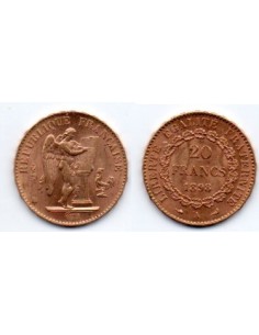 1898 A Francia Moneda Conmemorativa 20 Francos - Angel