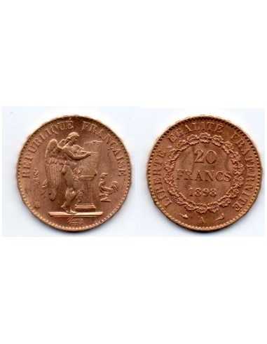 1898 A Francia Moneda Conmemorativa 20 Francos - Angel