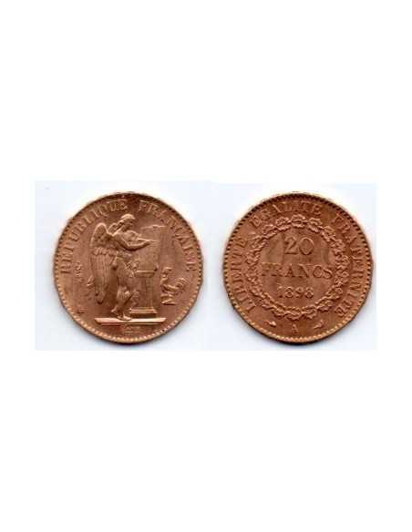 1898 A Francia Moneda Conmemorativa 20 Francos - Angel