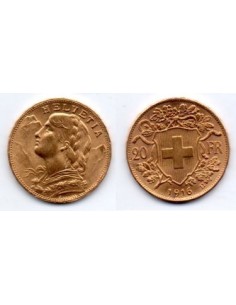 1916 Suiza 20 Francos oro - Vrenelli -