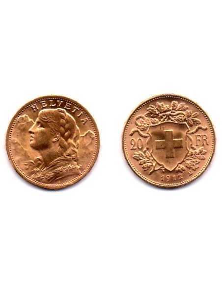 1912 Suiza 20 Francos oro - Vrenelli -
