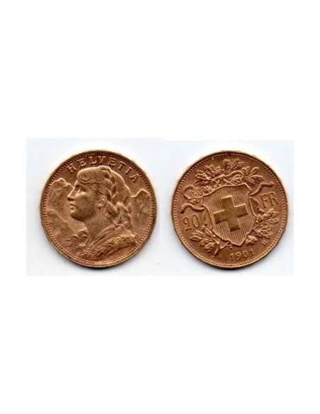 1901 Suiza 20 Francos oro - Vrenelli -