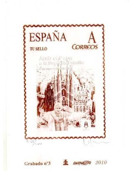 España Grabado 3 Visita del Papa 2010