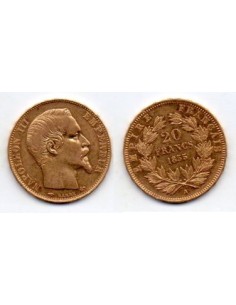 1855 A Francia Moneda Conmemorativa 20 Francos - Napoleón III