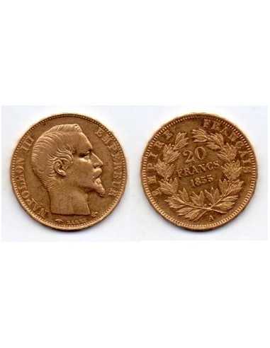 1855 A Francia Moneda Conmemorativa 20 Francos - Napoleón III