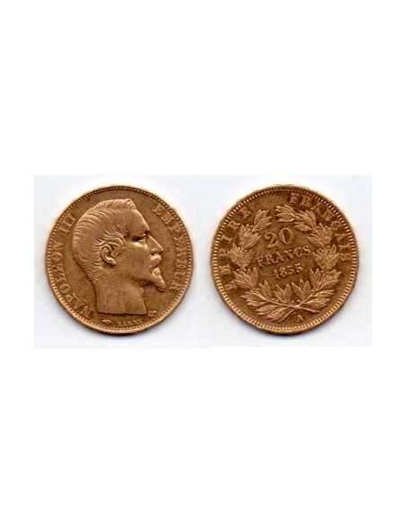 1855 A Francia Moneda Conmemorativa 20 Francos - Napoleón III