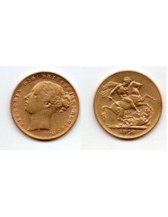 1876 Australia Sydney soberano oro / Victoria Joven-