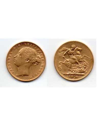 1876 Australia Sydney soberano oro / Victoria Joven-